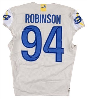 2020-21 AShawn Robinson Game Used Los Angeles Rams Alternate Bone Gray Jersey (Rams COA)